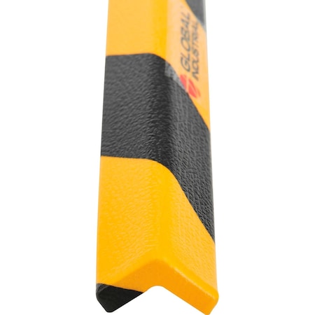 Global Industrial 90-Degree Flat Shelf Bumper Guard, Type E, Black/Yellow, 39-3/8L 670671